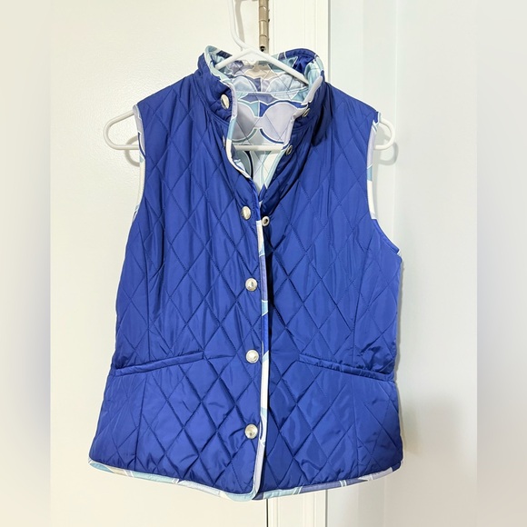 Coach Blue and White Quilted Vest - Picture 3 of 4